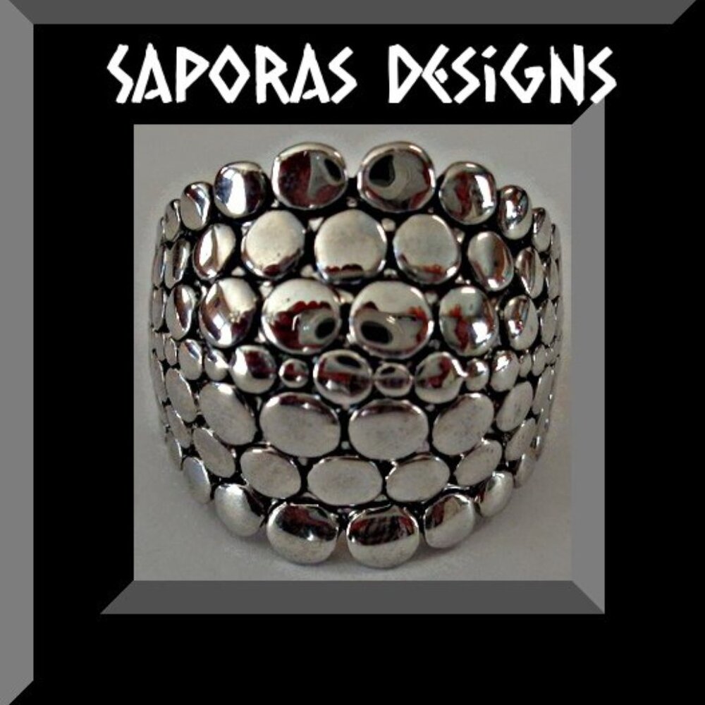 Silver Tone Size 8 Dragon Scale Design Ring Biker Gothic Punk Rock Style
